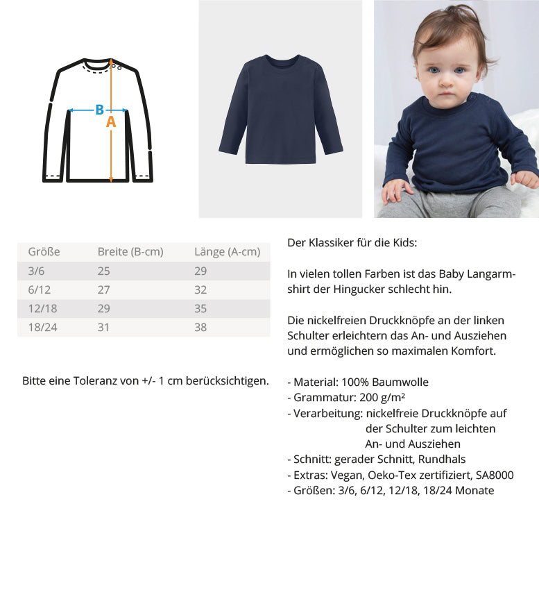 BABY GEBURTSTAGSSHIRT PERSONALISIERBAR BIO BAUMWOLLE