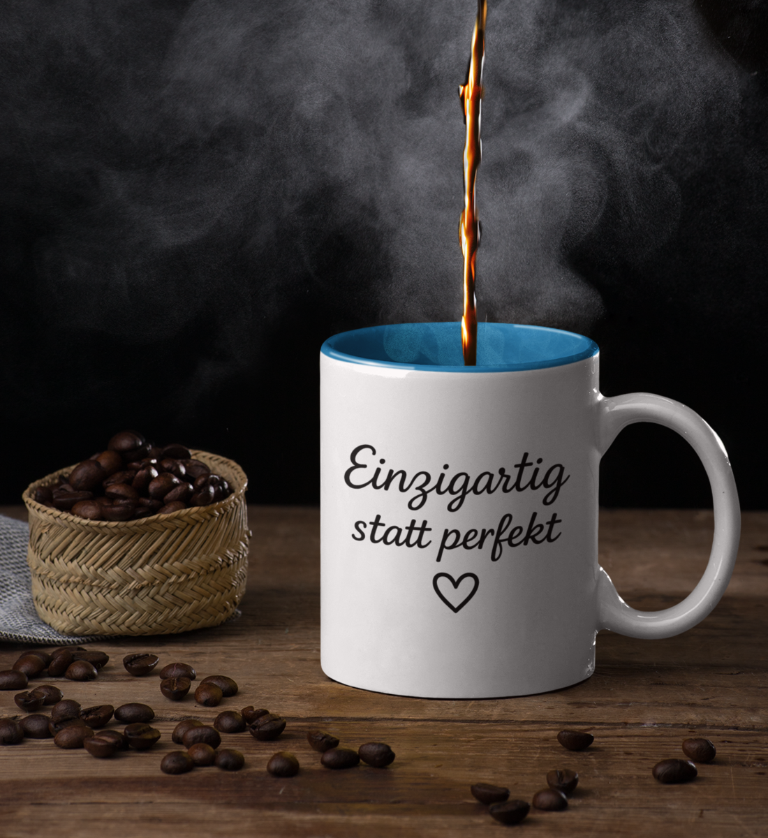 EINZIGARTIG STATT PERFEKT TASSE - Zweifarbige Tasse